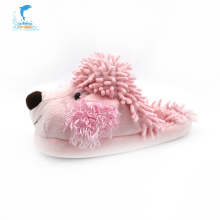 Pink winter indoor dog plush slippers kids